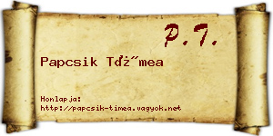 Papcsik Tímea névjegykártya