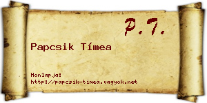Papcsik Tímea névjegykártya