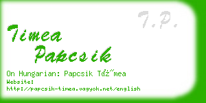 timea papcsik business card